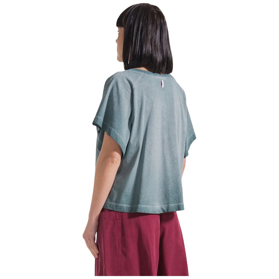 T-shirt effetto sfumato in cotone organico verde da donna Deha | D4260057620